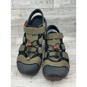 Teva Mens USA 11 Forebay‎ Sandal Clog Army Olive Green Adjustable Strap Hiking
